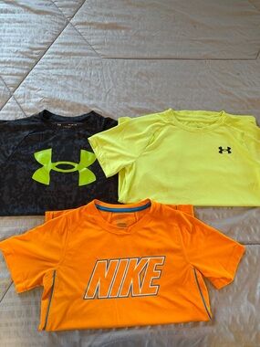 Under Armour Kids Short Sleeve Tees - Neon Green, Black, Yellow